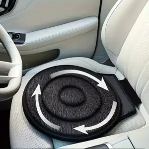 1pc 360 Rotating Car Seat Cushion with Memory Foam & Soft Polyester Knit,Lightweight Portable Design, Ergonomic Support for All-Season Comfort, Easy Access to Seat, Travel and Home Use, Seat Cushion for Car, Vehicle Interior Upgrade, Comfortable Texture