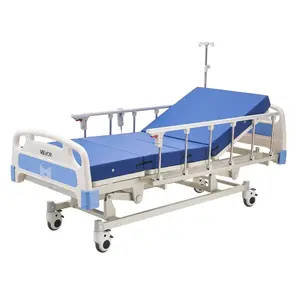 VEVOR Premium 3 Function Full Electric Hospital Bed, ICU Electric Medical Bed with Backrest, Legrest Height Adjustment, 5 Locking Casters, High-Density Mattress for Home Hospital, 550LBS Loading