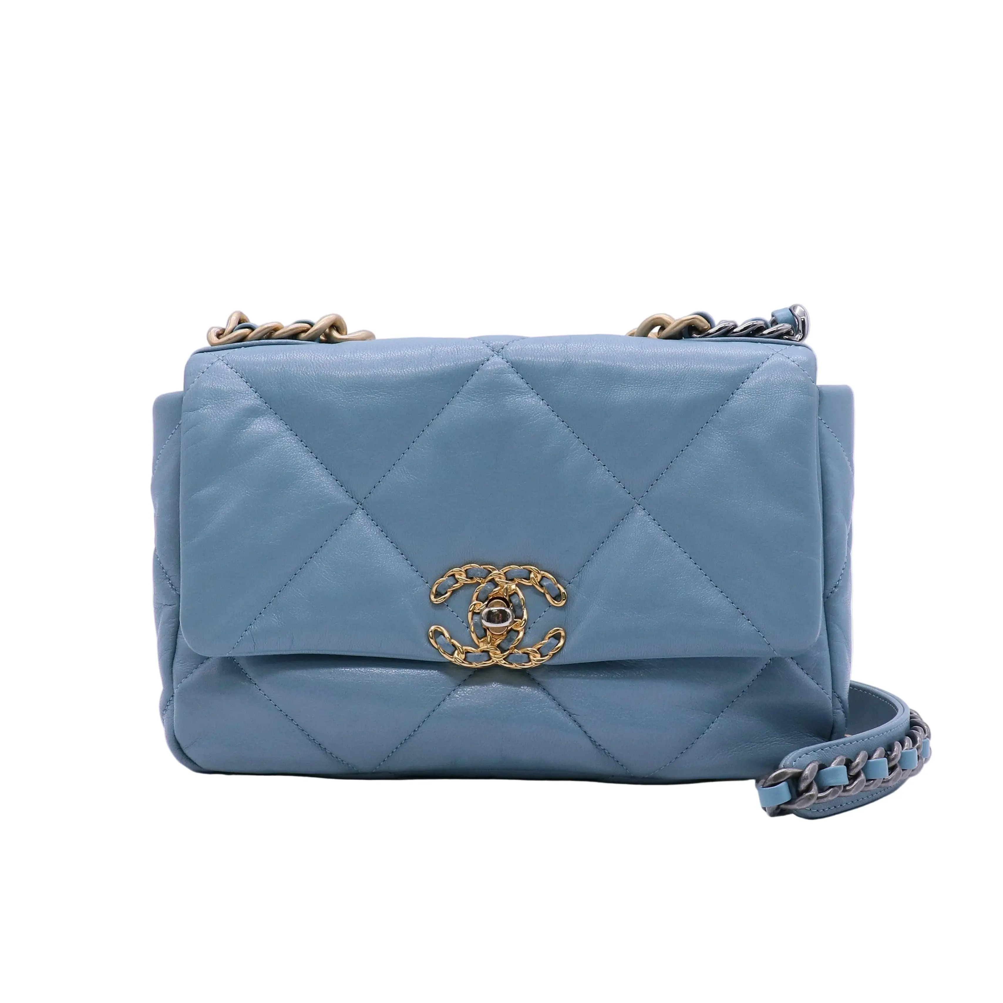 Pre-owned CHANEL Lambskin Crossbody Bags 19 Medium Flap Shoulder Bag B21889