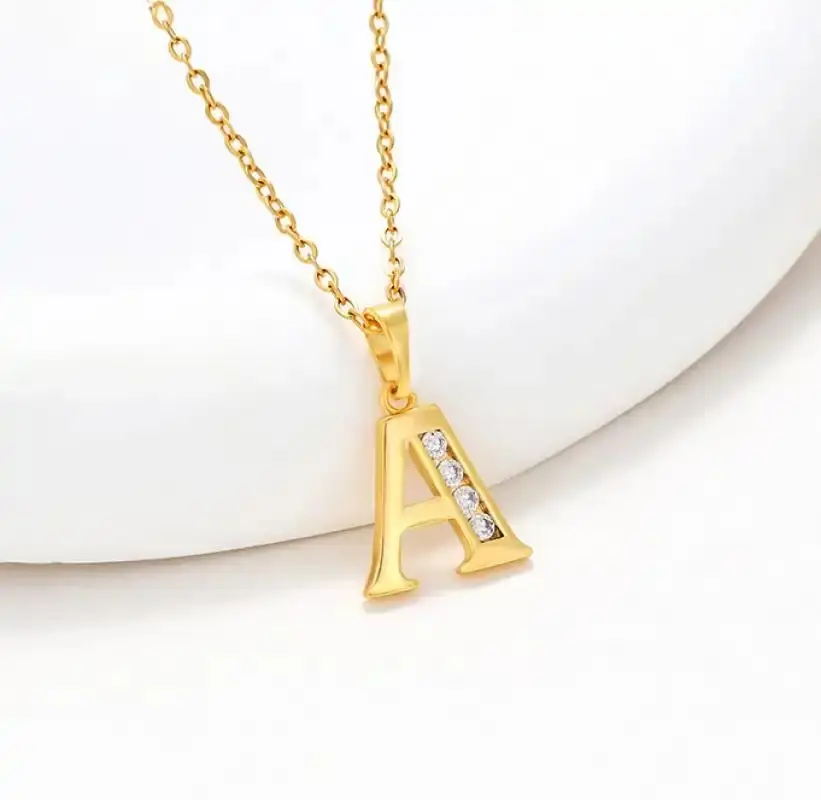 Style Letter Pendant Necklace| 24K Gold Plated Alphabet Alloy Charm| Trendy Hip Hop Chic Jewelry Gift| Women's Fashion Accessory