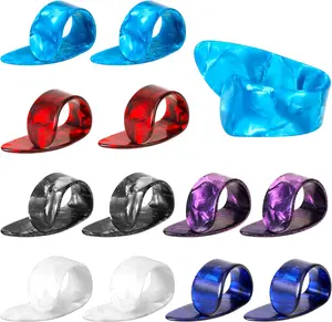 12pcs Thumb Picks Medium Finger Picks,  Flat Thumbpicks Celluloid Guitar Thumb Picks for Acoustic Guitar, Guitar Finger Pick for Fingerstyle Acoustic Guitar Banjo or Ukulele Harp Bass