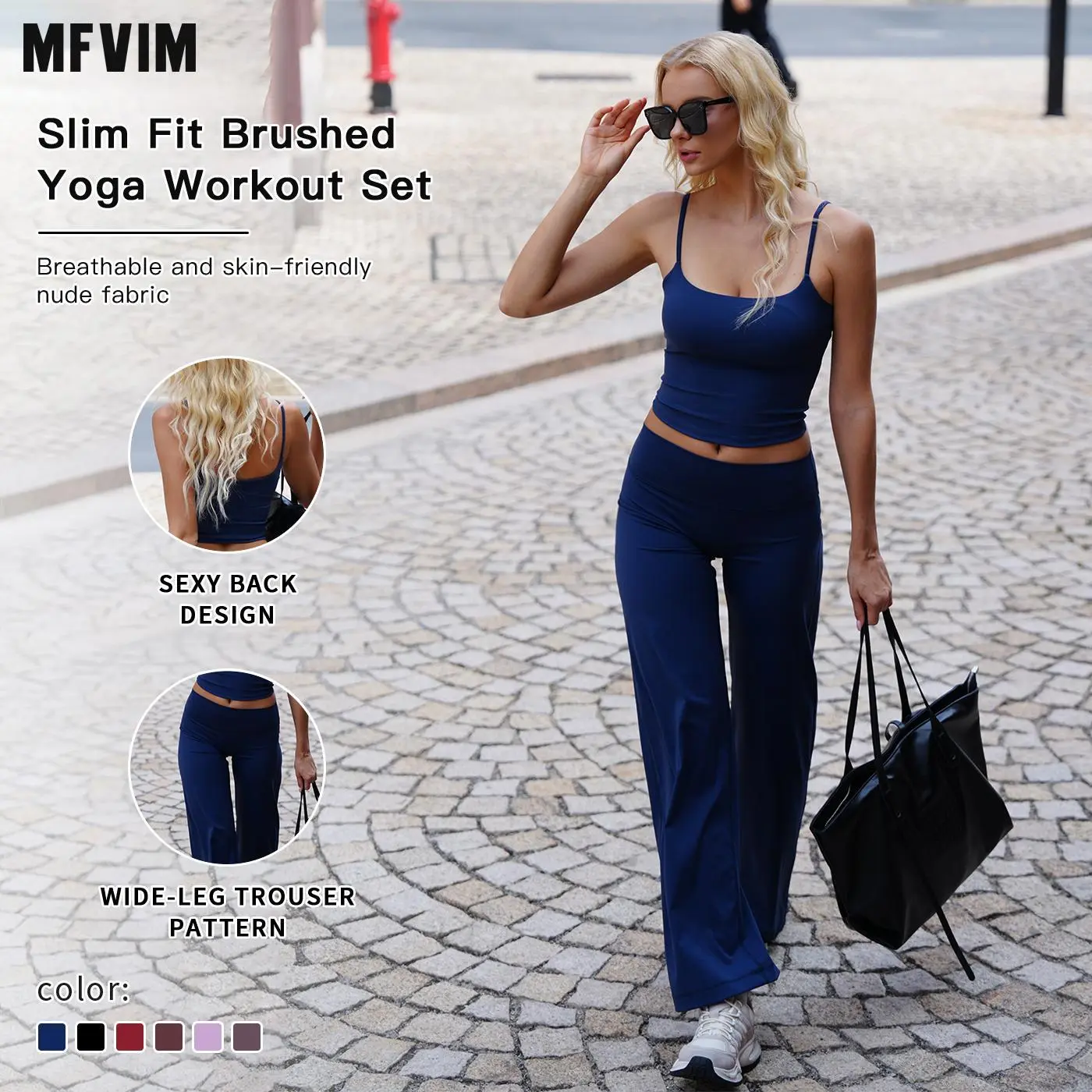MFVIM Women's 2-Piece Sporty Gym Workout Set - Slim-Fit Brushed Yoga Tank Top & Wide-Leg Shorts, Comfortable Matching Outfit for Spring & Fall Daily Wear, 2 Piece Sets for Women, Gym Workout Women,summerwins,travel essentials,camping essentials