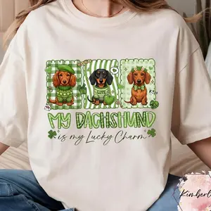 Retro Dachshund St Patrick's Day Shirt, Patrick Love Irish Blessing, Lucky Charm Shirt, Dachshund Lover Shirt, Dog Tee, Gifts for Dog Moms T