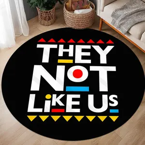 They Don't Like Us Round Floor Mat, 1 Count Non-slip Soft Floor Carpet, Decorative Rugs for Home Living Room Bedroom, Home Decor