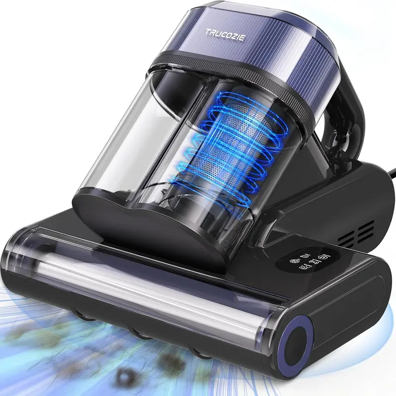 Trucozie T556 Mattress Vacuum Cleaner - 500W Deep Cleaning Machine, 99% Anti-Allergen UV+Ultrasonic Anti-Dust Mite Tool with Hot Air, 16Kpa Dual Cup Corded Handheld for Mattresses, Sofas