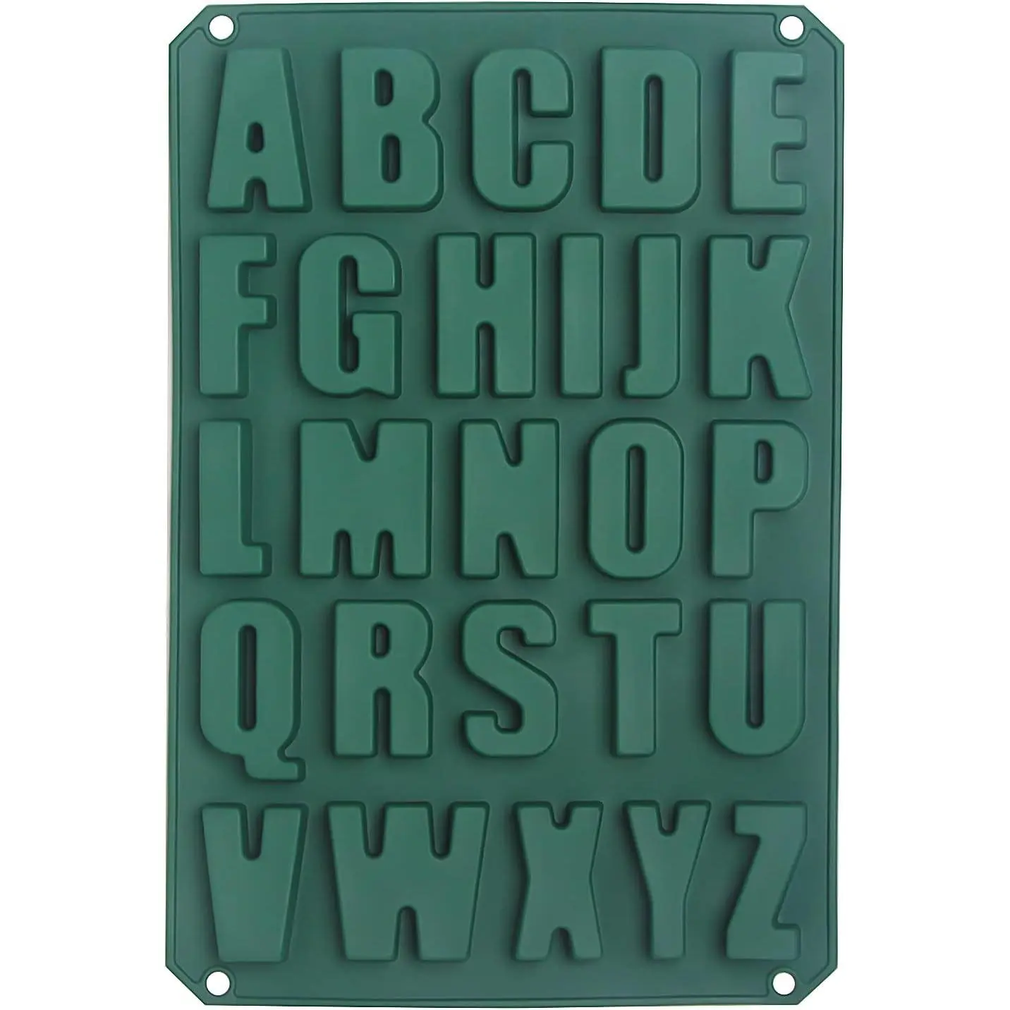Letter Cake Mold , Non-Stick Alphabet  Mold Soft And Easy To Release, Decorating Cake Baking Utensils Good Toughness Diy Ice Tray Kitchen Cake Pans (Green)