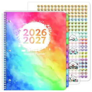 SKYDUE 2026-2027 Student Planner, Monthly & Weekly Academic Agenda with 3-Hole Punch, Tabs, Pocket & Stickers summervibes☀️