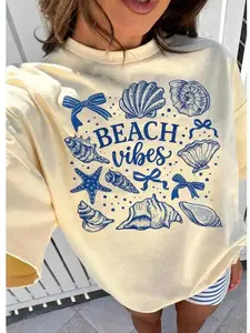 Comfort Colors Seashell Vibes Beach Shirt, Cute Ocean Lover Graphic Tee, Summer Vacation T-Shirt, Coastal Aesthetic Shirt, Travel Gift for Women -  AL