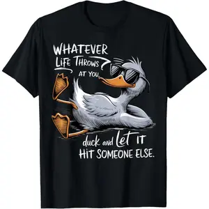 100% Premium Cotton Funny Duck Graphic Tees Men Women Teens Funny Quote Gift T-Shirt