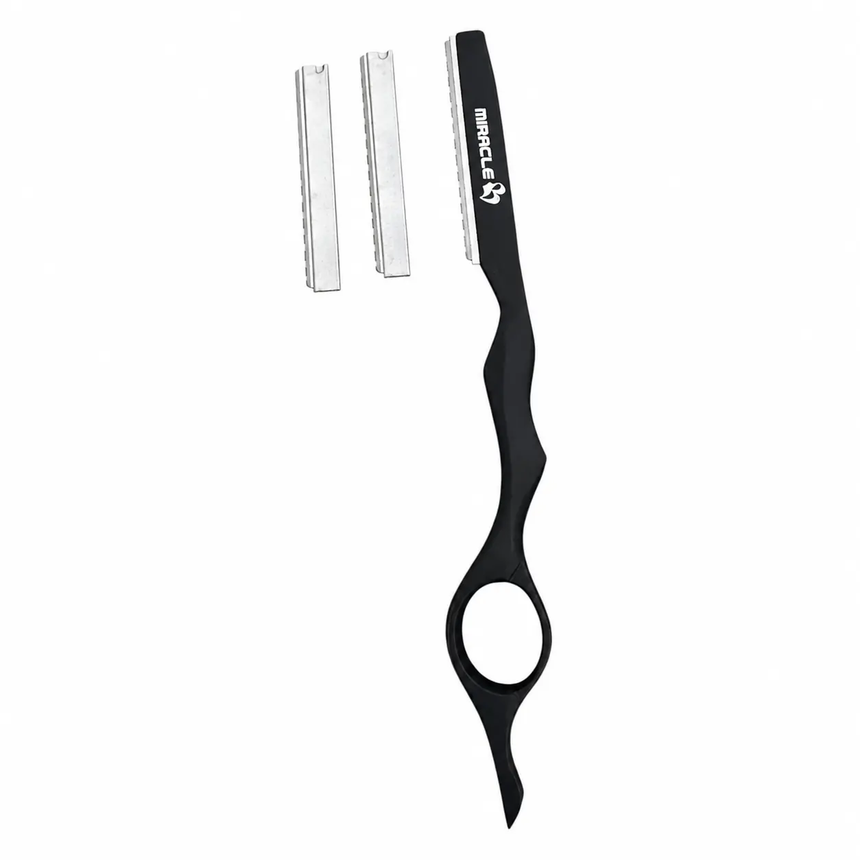 MIRACLE 7in Professional Smooth Lightweight Durable Hair Styling Razor with 2 Extra Refill Blades - Salon-Grade Stainless Steel Thinning, Texturizing, Layering Tool for Stylists, Scraper Handle Salon Use