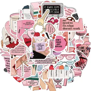 Love Yourself Positive Sticker, 50pcs/set Aesthetic Inspirational Sticker, Waterproof Motivational Sticker for Water Bottle Laptop, Decor