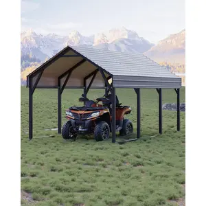 Gaomon 12x13 ft Metal Carport Shed, Steel Frame, Reinforced Rust-Proof Structure, Steel Roof for All-Weather Use, Permanent Shelter for Cars, Motorcycles