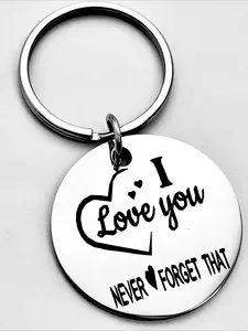 Stainless Steel "I Love You" Heart-Shaped Personalized Heart Tag Keychain - The Perfect Romantic Gift for Birthdays, Festivals, Valentine's Day, and Anniversaries | Polished Surface | Durable Keychain