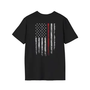 Lint Gaming distressed American flag T-Shirt | gaming logo, thin red line design