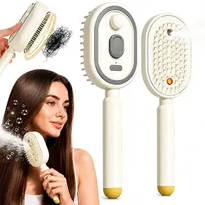 Electric Spray Air Cushion Massage Comb, Self-Cleaning Anti-Tangle Hair Brush, Anti-Static Volumizing Mist Brush, Rechargeable Scalp Comb for Frizz Control, Smooth Shine & Daily Care