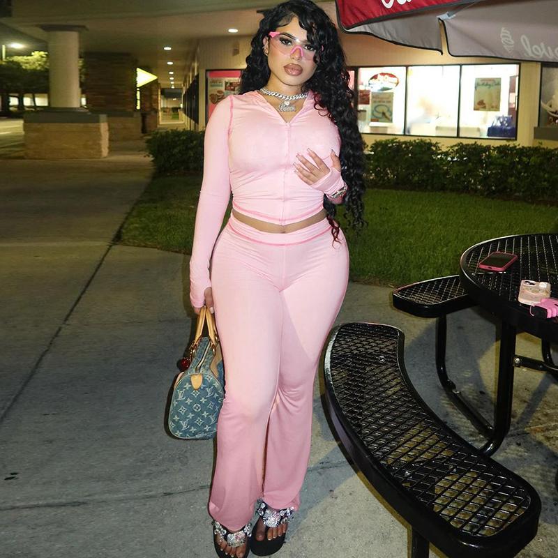 Sexy Leopard Print Sports Suit Women's 2025 Spring  New Long Sleeve Zipper Hoodie Crop Top & Long Wide-Leg Pants 2 Pieces Set Casual Party Club Elegant Wear Girls Clothes