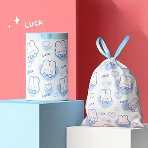 Cute Thick Tear-Free Drawstring Trash Bags, Sturdy Trash Bags, Disposable Garbage Bags with Auto-Close, Multi-Purpose Home & Office Use, Ideal for Cleaning Needs