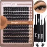 Geeneiya 200D Faux Mink Lash Cluster Extension Kit - Blend, Lightweight, Fluffy DIY Makeup Kit with D Curl Thick Volume Lashes, Bond and Seal, Applicator #backtoschool #sohochic