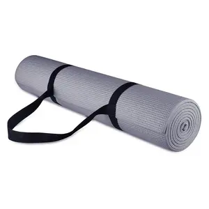 Fitvids 1/4” High Density Thick Non Slip Workout Yoga Mat and Carry Strap, Grey Fitvids 1/4” High Density Thick Non Slip Workout Yoga Mat and Carry Strap, Grey