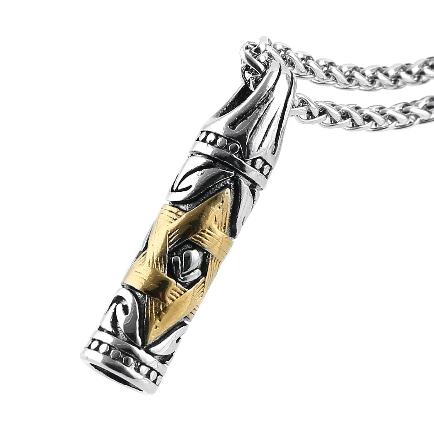 HZMAN Magen Star of David Pendant Necklace Women Men Chain Silver Stainless Steel Israel Necklace