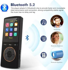 MP3 Player, Safuciiv 32GB MP3 Player with Bluetooth 5.2 HiFi Lossless Audio Quality, One-Touch Recording, FM Radio, Premium Audio Experience for Music Enthusiasts, Deep Black