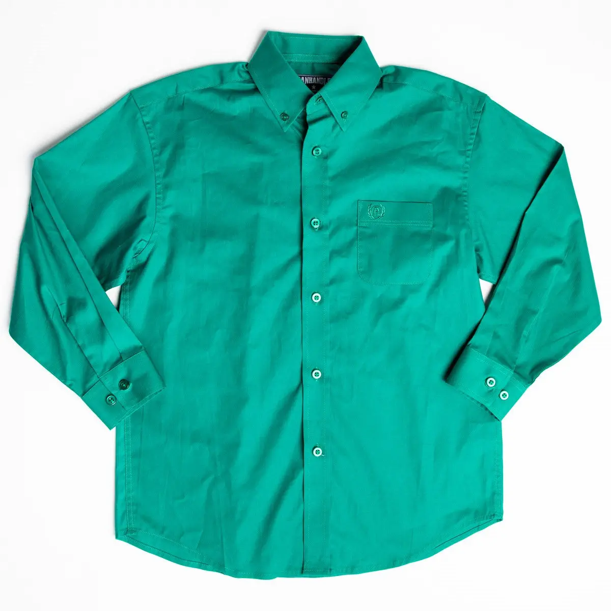 Panhandle Men's Solid Stretch Emerald Button Down Shirt 36D8041-36
