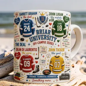 Off Campus Briar University Mug, Hockey Romance Mug, Briar Boys Embossed Cup, Booktok Hockey Gift