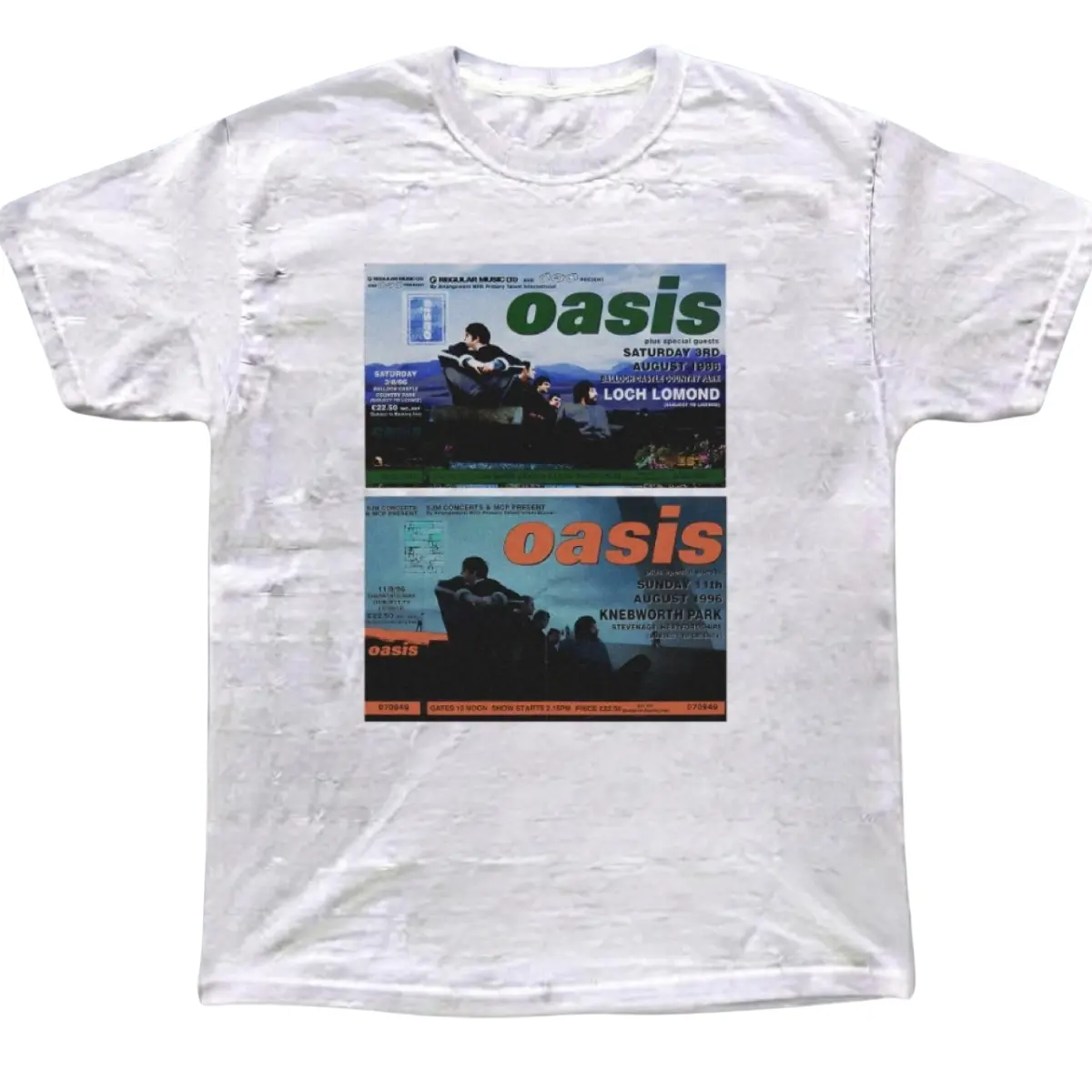 Gildan Men's and Women's T-shirt, Vintage Style Oasis Concert Poster Graphic Tee, Unisex Casual Top, Band Merch, 1990s Rock Music Apparel, Indie Fan Gift, Matching Couples Outfit, Classic Concert Poster Shirt