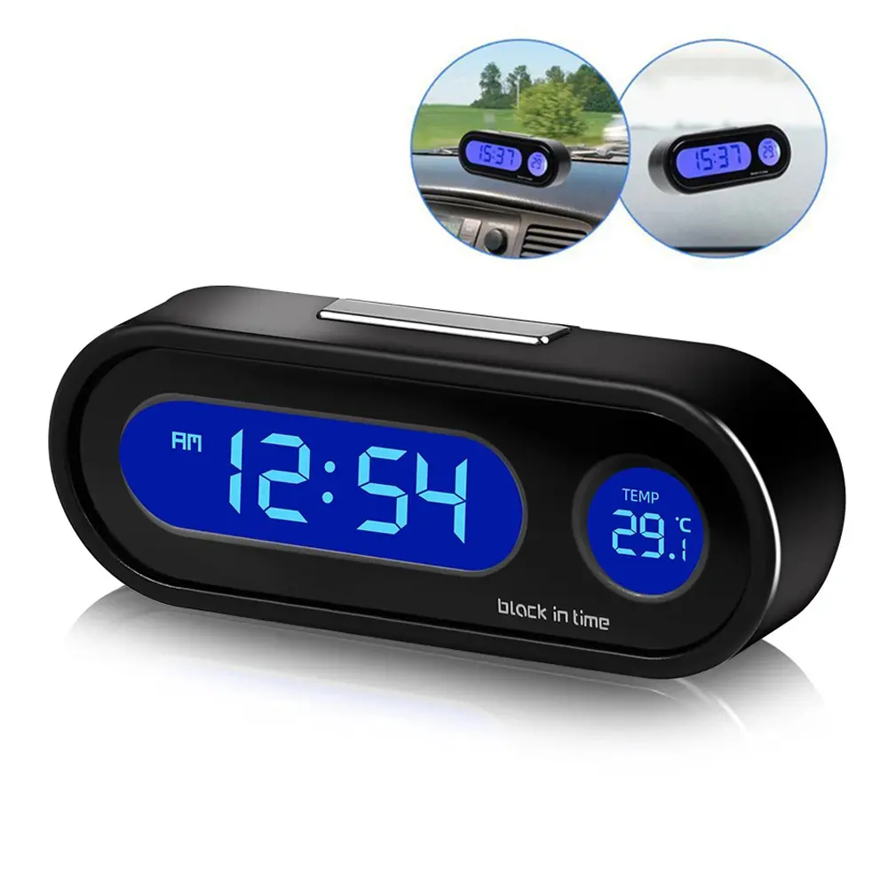 2026 Mini Electronic Car Clock Time Watch Auto Dashboard Clocks Luminous Thermometer LCD Backlight Digital Display Car Accessories 2026 For your cars New for your car décor