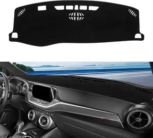 KUST Car Dash Cover for Chevy Blazer RS 2019-2022 2023 2024 2025 Polyester Non-Slip Center Console Dash Cover Interior Accessories for Chevy Blazer Custom Fit Dash Mat Sunshade Glare Black