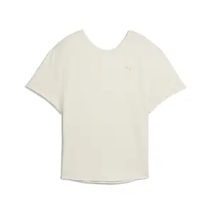 PUMA Womens Move Cloudspun Crew Neck Short Sleeve Casual Tops Casual - Off White