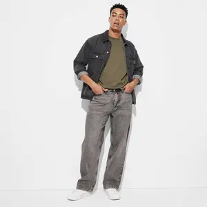 Men's Baggy Fit Jeans - Original Use Black Wash 32x34: Mid Rise, Straight Leg, Denim, Machine Wash, Tumble Dry