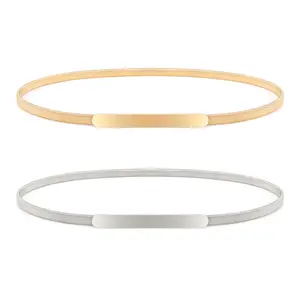 JASGOOD Women Skinny Metal Waist Belt Gold Waistband Elastic Metal Chain Waist Belt for Dress