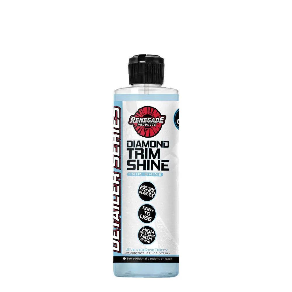 Renegade Products | Diamond Trim Shine 16oz – Plastic, Rubber & Vinyl Restorer for Faded Exterior Trim Renegade Products | Diamond Trim Shine 16oz – Plastic, Rubber & Vinyl Restorer for Faded Exterior Trim
