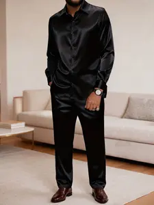 2026 New Arrival: Men's Shirt Set | Luxurious Drape | Business & Social Two-Piece Ensemble paris letter print hoodie classic suit