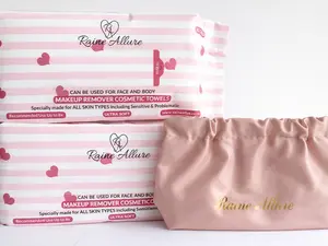 Two Raine Allure Makeup Remover Cosmetic Towel Packs. 200 Uses per Pack!  PLUS One On-the-go Travel Bag