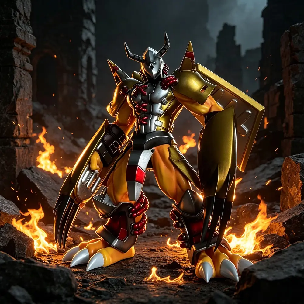 One Piece Digimon WarGreymon Anime Figure, Battle Pose with Metallic Armor Details , Digimon WarGreymon Action Figure, Premium Edition for Fans & Collectors, WarGreymon "Ultimate Digimon" Anime Figure, Digimon Adventure Merchandise