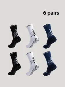 6 Pairs Anti-slip Grip Socks Men Women Football Socks Basketball Socks Breathable Outdoor Sport Climbing Hiking Cycling Socks Soccer Socks