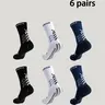 6 Pairs Anti-slip Grip Non Slip Socks Sports Fit Active Socks Men Women Football Socks Basketball Socks Breathable Outdoor Sport Climbing Hiking Cycling Socks Soccer Socks Sports Athletic Socks Grippy Socks