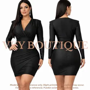 Long Sleeve V-Neck Bodycon Dress