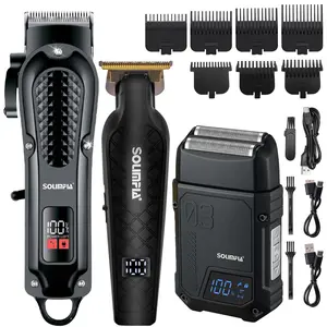 3 in 1 Hair Trimmer Kit, 1 Box Multifunctional Hair Care Tool, USB Rechargeable LCD Digital Display Hair Clipper Set, Great for Men Stylists Barber Barbershop