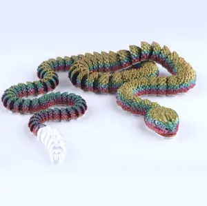 Crafts3D Mini Rattlesnake – 3D Printed Articulated Fidget Toy for Desk