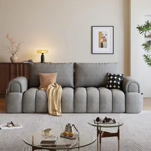 Sofa Bed, Full Size Sleeper Sofa, 3-in-1 Convertible Cloud Couch Modern Folding Futon Recliner Lounge for Living Room Apartment Small Space (Beige, 55.11")