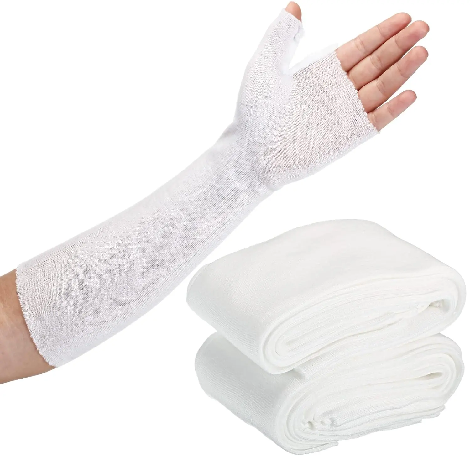 Tubular Stockinette Tubing Cotton Stockinette for Pre Wrap Use Elastic Arm Cast Stockinette for Arm Wrist Thumb Stockinette Tubing Soft Wrist Arm Wraps(20 Pcs,2 x 11.8 Inch)