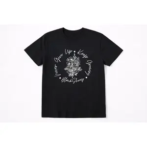 Never Give Up Floral Tee - Black