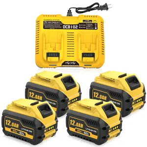Replacement for Dewalt DCB609-2 DCB606 DCB606-2 Series 20V/60V Flexvolt Battery 12000mAh High Capacity DCB612 Battery and Charger DCB102