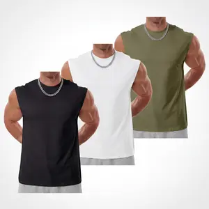 STREVATE Men's Wide Shoulder Tank Top, Small Neck Stretch Muscle Shirt, Structured Yet Breathable Sleeveless Top