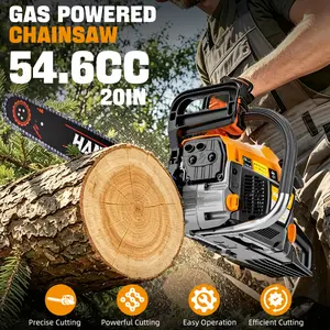 This 20-inch gasoline chainsaw, featuring a 54.6CC 2-stroke engine, is a high-efficiency cutting tool. Ideal for farm logging, garden tree felling, household firewood splitting, and bush clearing tasks.