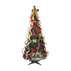 Northlight 6' Gold & Red Pre-Decorated Pop-Up C hristmas Tree