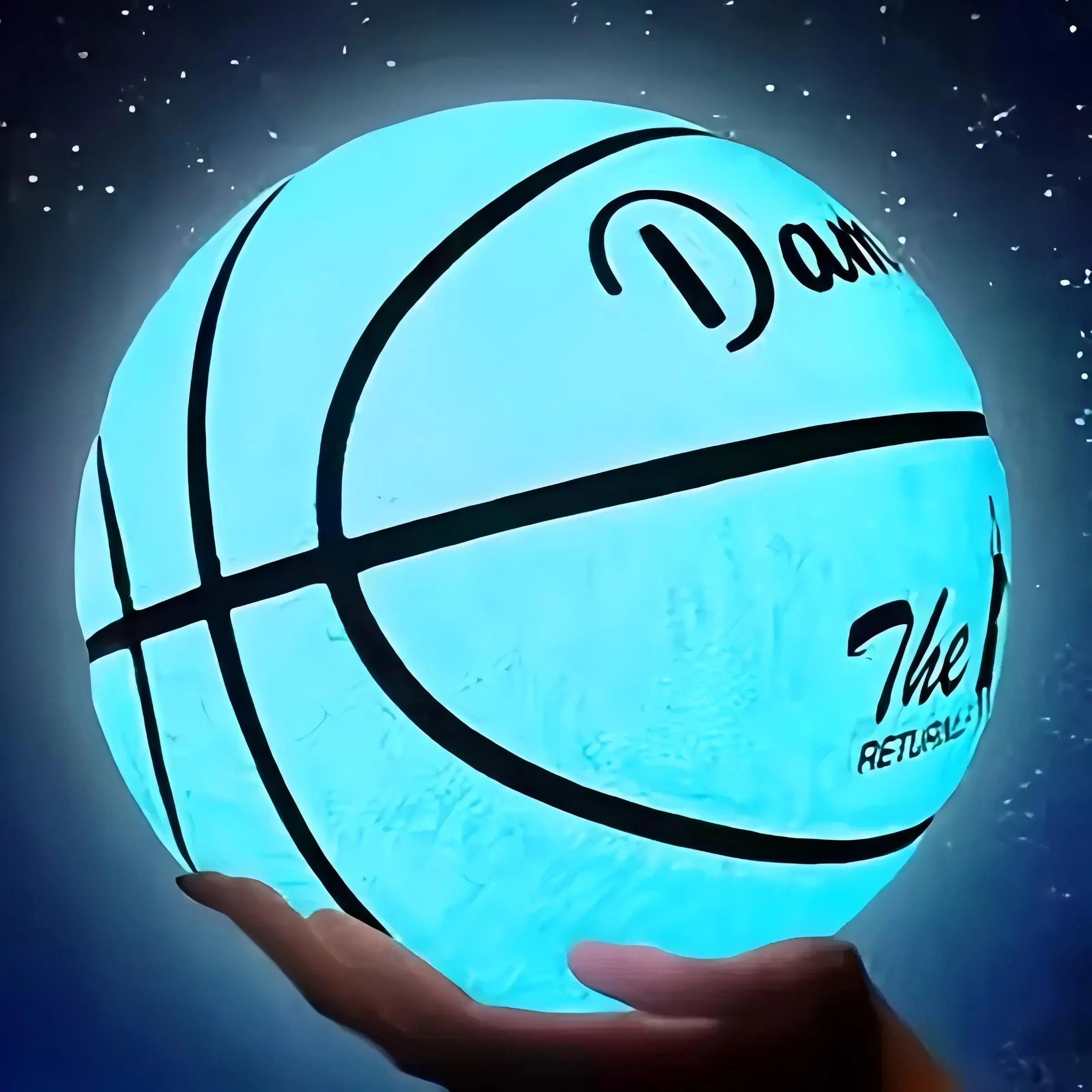 1 No.7 Luminous Neon Basketball, Sports ball, Ball sports equipment, made of PU material, wear-resistant, suitable for adult and student competitions and training, professional quality, cool birthday gifts